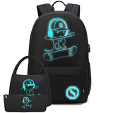 Pawsky School Backpack for Boys Kids Backpack Kindergarten Elementary Middle School College Book Bags with Lunch Box and Pencil Case, Waterproof Travel Back Pack Laptop Backpack (Black)