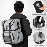 YOUNGOA Large Waterproof Insulated Cooler Backpack for Men & Women, Double Decker Leak Proof for Beach, Camping, Picnic, Travel, 26L Capacity, 44 Cans (Gray)