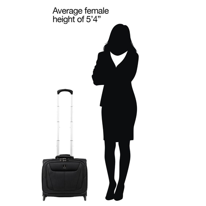 Travelpro Maxlite 5 Softside Lightweight Rolling Underseat Tote Upright 2 Wheel Bag, Men and Women, 14-Inch — Black