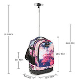 Tilami Rolling Backpack 19 inch Wheeled Cute LAPTOP Boys Girls Travel School Student Trip (Pink)