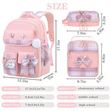 NSEQB Girls School Backpack Set With Lunch Box For Elementary Middle,Pink