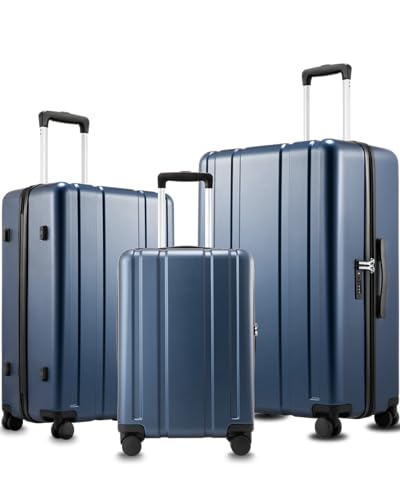 LUGGEX 3-Piece Hard Shell Luggage Set, Blue