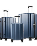 LUGGEX 3-Piece Hard Shell Luggage Set, Blue