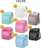 IwaiLoft Ransel Randoseru Backpack Automatic Satchel Japanese School Bag Cherry Blossom Sakura Embroidery PU Bookbag (Aiboly)