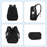 QIXIHU Mesh Backpack for Girls Boys Kids, Heavy Duty Mesh Bookbag, Net Backpack See Through for School,Beach,Swimming,Work,Travel (Black)