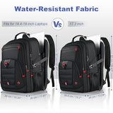 Z-MGKISS Extra Large Backpack for Men, Gaming Laptop Travel Bag Fits 18.4-19" Laptops, Long-Term Durability TSA Flight-Approved Backpack, Anti-Theft Gym College Business Work Mens Daypack, Black