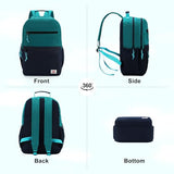 VASCHY School Backpack, Lightweight Classic Cute Aesthetic Bookbag Daypack for Teen Boys Traveling/Gym/Middle School Navy Green