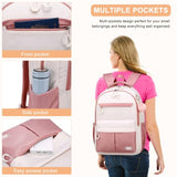 RJEU Backpack for School, Water Resistant Ergonomic Cute Bookbag for Teen Girls, College, Middle & High School Students Bookbag, Anti-Theft 15.6 Inch Laptop Backpack