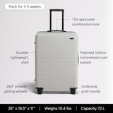 Away Medium Checked Luggage, 26-inch Lightweight Hardside Spinner Suitcase