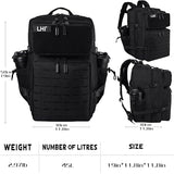 LHI Tactical Military Backpack for Men and Women 45L Large Molle Army Assault Pack 3 Day Travel Backpacks - Black
