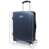 World Traveler Dejuno Monarch 20-Inch Carry-On Lightweight Hardside Polycarbonate Expandable Spinner Luggage with TSA Lock - Iron Blue