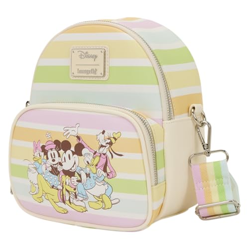 Disney Mickey & Friends Rainbow Stripes Convertible Mini Backpack & Crossbody Bag