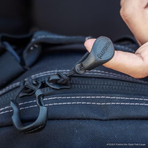 MAXPEDITION Positive Grip Zipper Pulls (Large, Black) Pack of 6, Zipper Pull Replacement for Tactical Backpack, EDC Pouch, Bug Out Bag & Luggage, Sling Pull Tab, PZLBLK