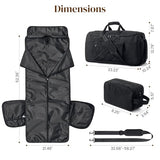 S-ZONE Garment Duffle Bags for Travel Carry on Convertible 2 in 1 Suit Bags Hanging Suitcase with Toiletry Bag 50L