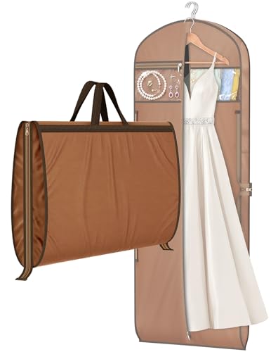 MISSLO 65" Garment Bags for Travel for Women with Loackabe-Self Zipper Waterproof Dress Bags for Gowns Long with Accessories Pockets | Backpacks4Less