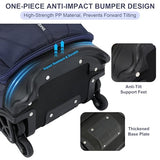 NEW TILAMI 18 Inch Expandable Rolling Backpack with 6-Wheel Stair Climbing, Waterproof Wheeled School Bag with 15.6" Laptop Sleeve for Boys Girls, Carry-on Luggage 98cm Dual-Height Handle - Navy Blue