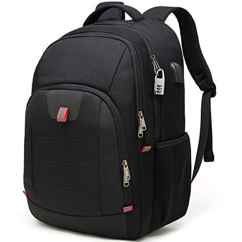 Della Gao Laptop Backpack for Men, Large Anti-Theft Business Travel Backpack with USB Charging Port, Water Resistant College Computer Bag for Men/Women for 17 Inch Laptop and Notebook