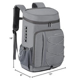 Maelstrom 35 Can Backpack Cooler Leakproof,Insulated Soft Cooler Bag,Beach / Camping Cooler,Ice Chest Backpack for Travel, Grocery Shopping,Kayaking,Fishing,Hiking,Grey