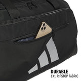 adidas Defender 5 Duffel Bag for Sports, Gym and Travel, Black/Silver Metallic, OSFA