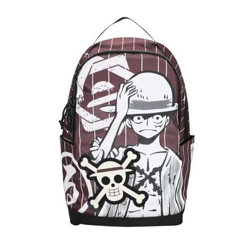 Bioworld One Piece Luffy Character Art 18.5” Adult Brown Backpack | Backpacks4Less