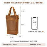 S-ZONE Small Crossbody Bags for Women Real Leather Cross Body Handbags Cell Phone Purses, Light Brown