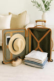 World Traveler Gatsby Vintage Style 2-Piece Hardside Carry-On Retro Train Case Spinner Luggage Set - Navy