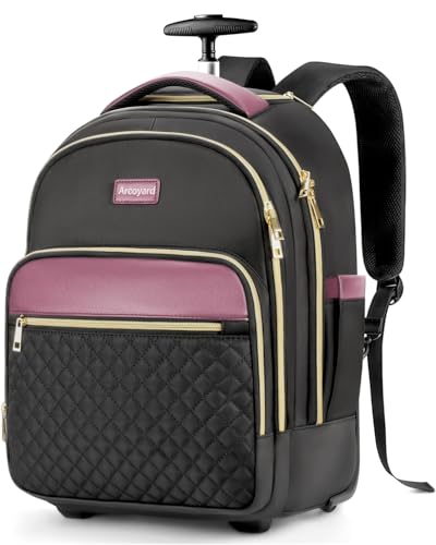 2019 underseat travel backpack wheeled Rolling Puffer for Women, Laptop Backpack, Short-Term Backpack with Wheels, Roller Adults Work Computer Bag, Water Resistant Overnight College Carry on Luggage, Black : Electronics airline approved underseat luggage fits 18x14x8 and a 15.6 inch laptop The Best Rolling Backpacks: For