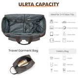 S-ZONE Garment Bag for Travel Carry on Duffle Bag for Men Travel Convertible Suit Bags Carry on Luggage Hanging Suitcase Travel Bag with Toiletry Bag, Gray, 50l, Travel Garment Bag