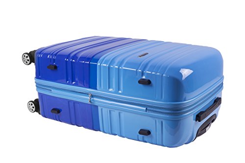 Rockland Melbourne Hardside Expandable Spinner Wheel Luggage, 2TONEBLUE, 2 Piece (20"/28")