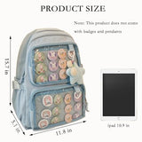 Lifelix School Backpack for Girls Ita Bag with Pin Display Insert Cute Anime Backpack for Students (Blue)