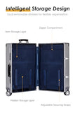 HotWay 20 Inch All Aluminum Carry On Luggage with Leather Handle, Hard Shell Zipperless Suitcase with TSA Locks and Spinner Wheels, Travel Luggage (22x14x9 Airline Approved), Gold