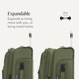 SWISSGEAR Sion 2-Piece Travel Set, Softside Expandable Carry-On Spinner Bundled with 1900 ScanSmart 17" Laptop Backpack with RFID Blocking & Tech Organization, Evergreen
