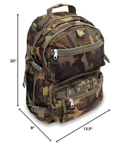 Everest Oversize Woodland Camo Backpack, Camouflage, One Size,C3045R-CAMO
