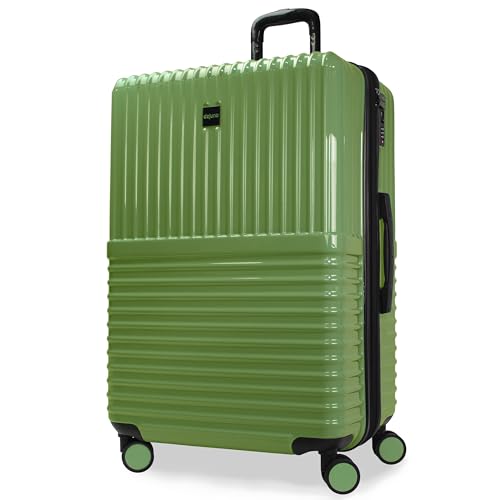 World Traveler Dejuno Tonal 28-Inch Polycarbonate Lightweight Hardside Expandable Spinner Luggage Suitcase with TSA Lock - Matcha