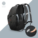 Swissdigital Design Laptop Backpack, Travel Backpack with USB Charging Port Fits 15.6 inches Computer, 31L College School Bookbag for Men, Black | SD803-01