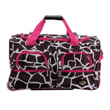Rockland unisex-adult Rolling Duffel Bag, Pink Giraffe, 22-Inch