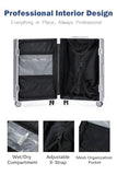 HotWay 26 Inch Aluminum Frame Luggage with Spinner Wheels, PC Hard Shell Suitcase with Cup Holder, Zipperless Luggage for Business Travel, Silver