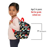Pokemon Mini Backpack for Kids Toddlers - 11" Iconic Woven Small Backpack Bundle w Stickers and More | Preschool Daycare Kindergarten | Fits Boys Girls Alike
