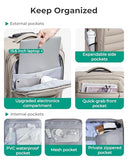 BAGSMART Carry On Luggage 22x14x9 Airline Approved, 20 Inch Soft Suitcase with Wheels, Lightweight Spinner Carry on Suitcase with PVC Wet/Dry Pockets for Short Trip, Camel