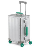 Varyleap All Aluminum Carry On Luggage 22x14x9 Airline Approved; Hard Shell Carry On Suitcase, Zipperless Luggage with Spinner Wheels for Business Trave (Silver, 20in)