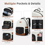 RealCool Laptop Backpack, 31L Travel Backpacks Gift for Women Men, Fits up to 15.6-17 Inch,Water Resistant College Bookbag, for School Business Trip (Beige-Black)