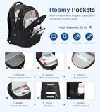 Sisipoet School Backpack for Girls, Lightweight Kids Bookbag for Boys Classic College Backpack for Teen Men Women with Luggage Strap, Age 8-18 Years Old, Black