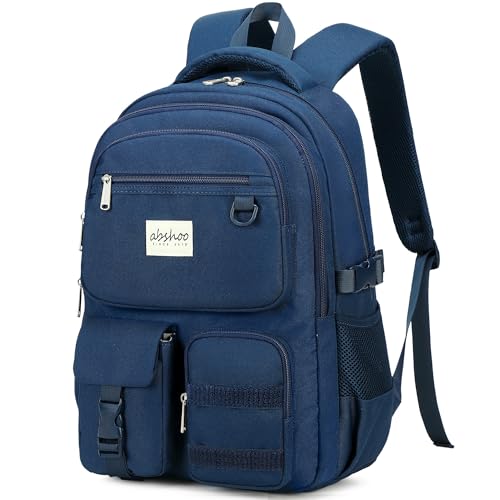 abshoo Large Heavy Duty Boys Backpack For School College Bookbag Casual Multi Pocket Travel Backpacks for Men (Navy)