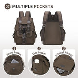 SUIKIHUM Vintage Canvas Backpack for Men Women, Durable Casual Daypack, Large Capacity Travel Rucksack Fits for Hiking and Daily Use (Coffee)