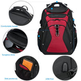 KROSER Travel Laptop Backpack 18.4 Inch XXXL Gaming Backpack with Hard Shell Saferoom RFID Pockets Water-Repellent Business College Daypack Stylish Laptop Bag for Men/Women-Black Red