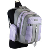 Eastsport Extra Large Backpack Expandable Oversized For Travel Hiking Work Camping Sports Outdoors With Drawstring Bag 18x13.5x9.5 Mochila De Viaje Lilac Stripes