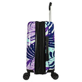 World Traveler VentureX Airline Approved 2-Piece Carry-On Luggage Set – Lightweight Hardside Polycarbonate Suitcase with Spinner Wheels - Tropical Leaves