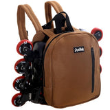 JajaHoho Roller skates bags for Women Men, Multi-functional Sports Backpack for Rollerskates, Ice skates, Inline skates, Skate Gear Storage, Durable and Stylish, 11 x 9 x 3 inches (Chestnut Brown)