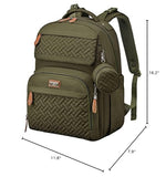 BabbleRoo Diaper Bag Backpack - Travel Large Baby Diaper Bag with Changing pad, Waterproof Baby Bags for Mom & Dad, Unisex Bags with Pacifier Case, Luggage Strap & Stroller Clips– Army Green