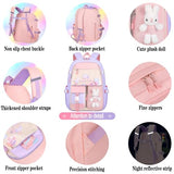KBGPW Girls Backpack Set with Lunch Box & Pencil Case for Elementary School
